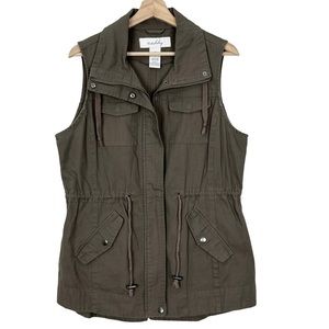 Sebby Cinder Drawstring Cargo Utility Vest